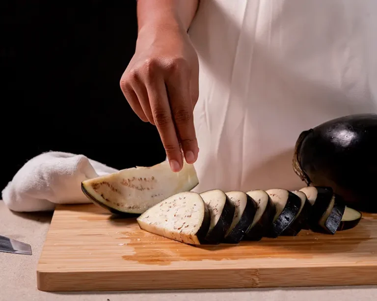 how salt affects texture as aubergine is salted before cooking