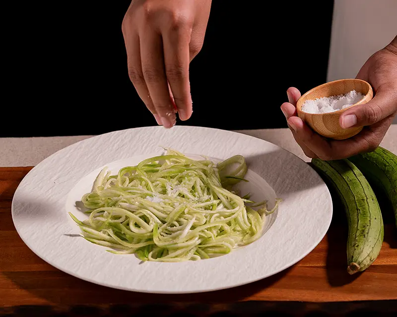 How to salt zucchini ribbons before they turn watery