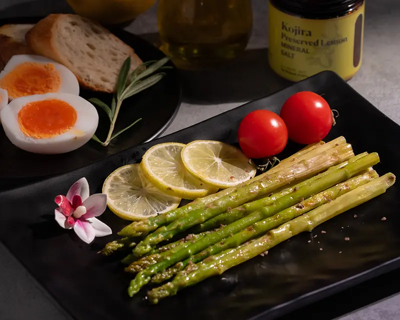 How to season asparagus with preserved lemon salt and fresh lemon