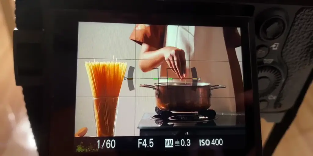 Camera screen showing food testing for Maison Kojira Kitchen Notes