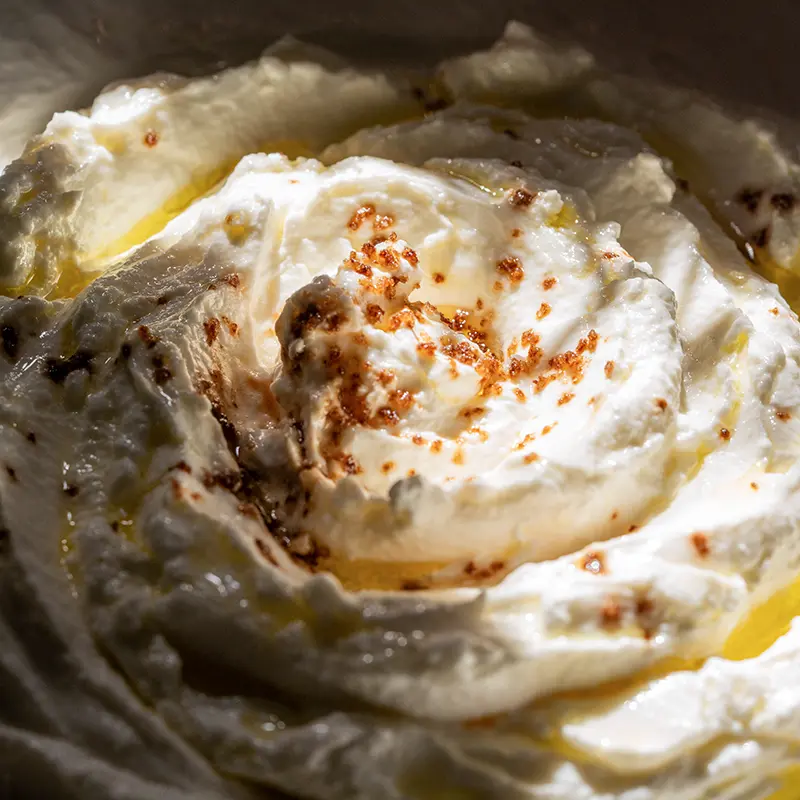 Maison Kojira yogurt with olive oil and finishing salt