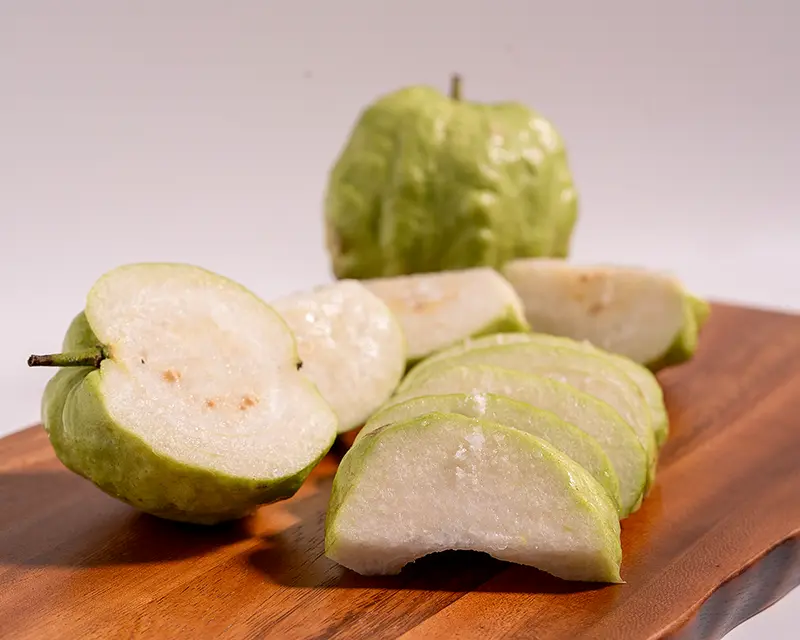 Salt on fruit with crisp guava