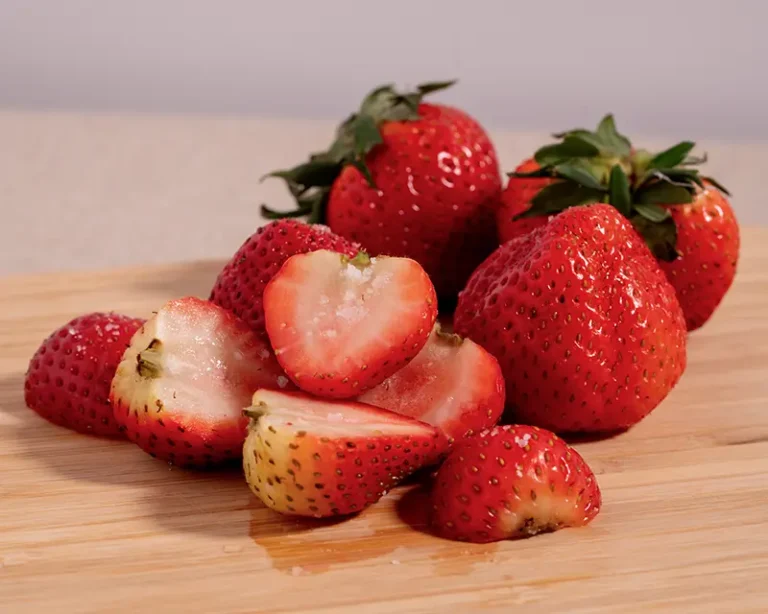 Salt on fruit with strawberries and a tiny pinch to lift sweetness and aroma