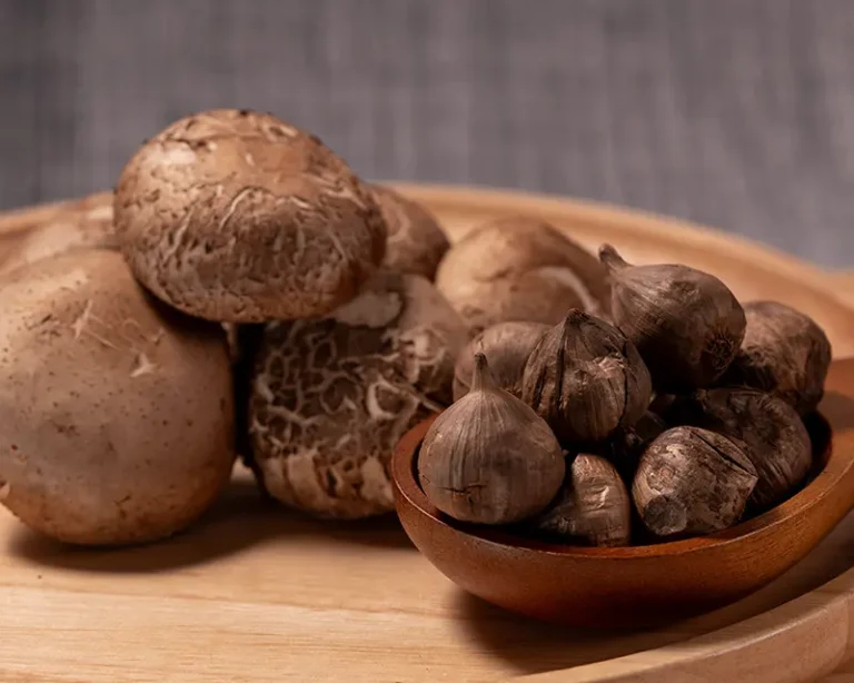 Umami Salt Ingredients: Shiitake Mushrooms and Black Garlic